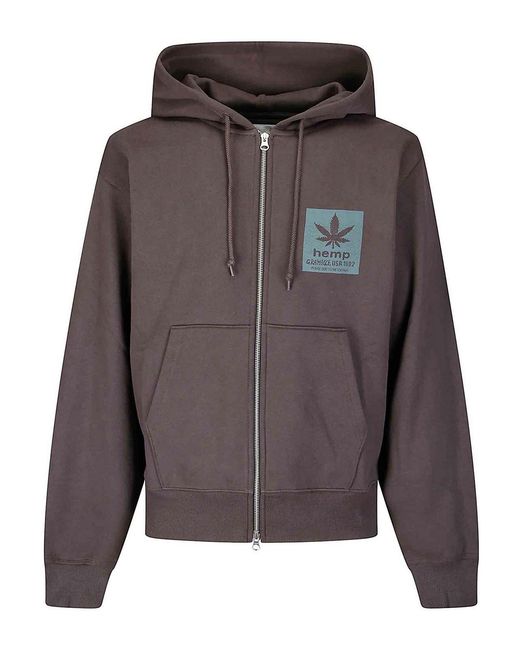 Gramicci Men's Gray Hemp Zip Hooded Sweatshirt