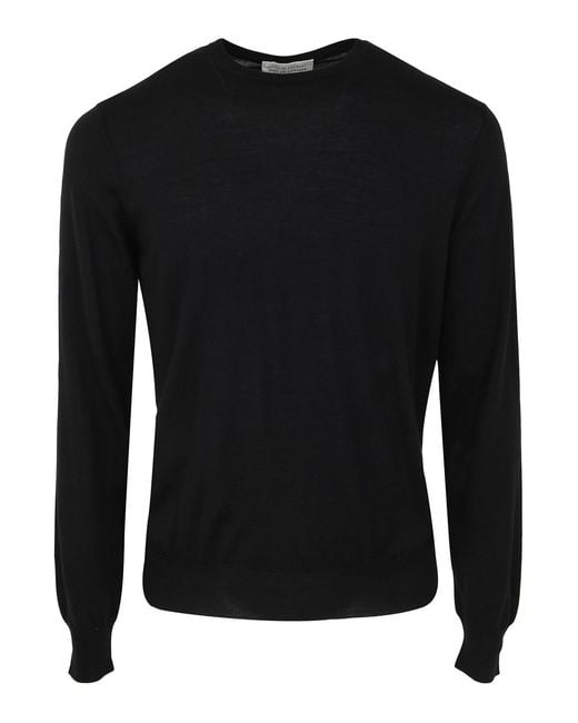 FILIPPO DE LAURENTIIS Black Round Neck Pullover for men