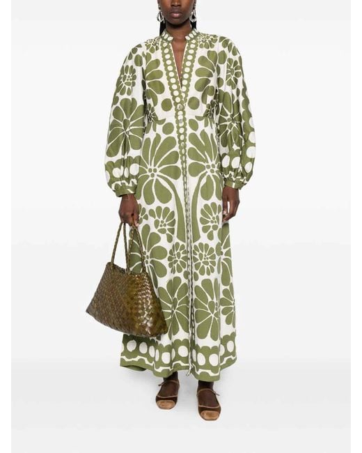 Farm Rio Green Long Dress