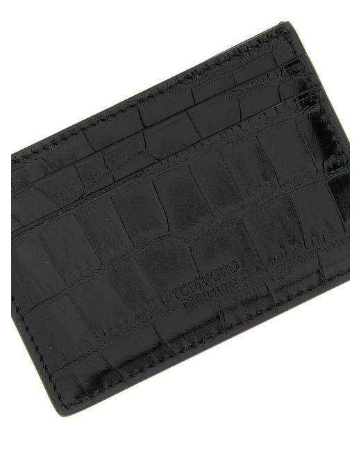 Tom Ford White Exotic Line Card Holder for men