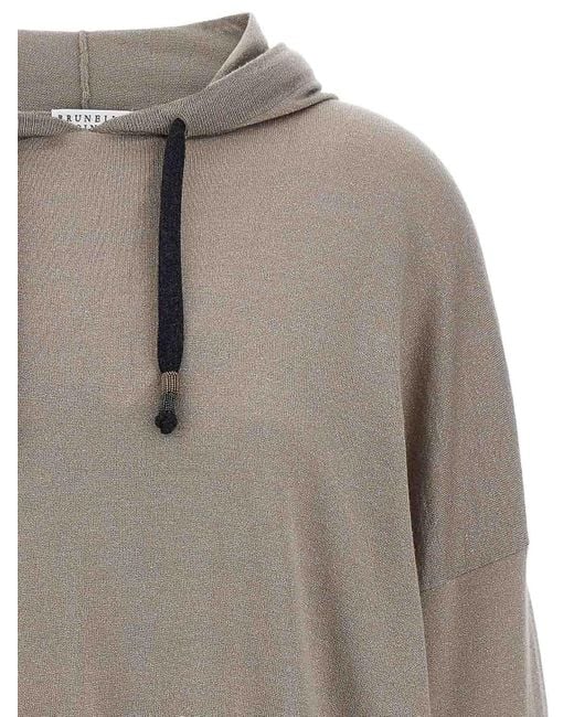 Brunello Cucinelli Gray Sparkling Hoodie