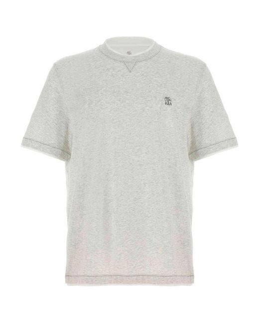 Brunello Cucinelli White Layered T-Shirt for men
