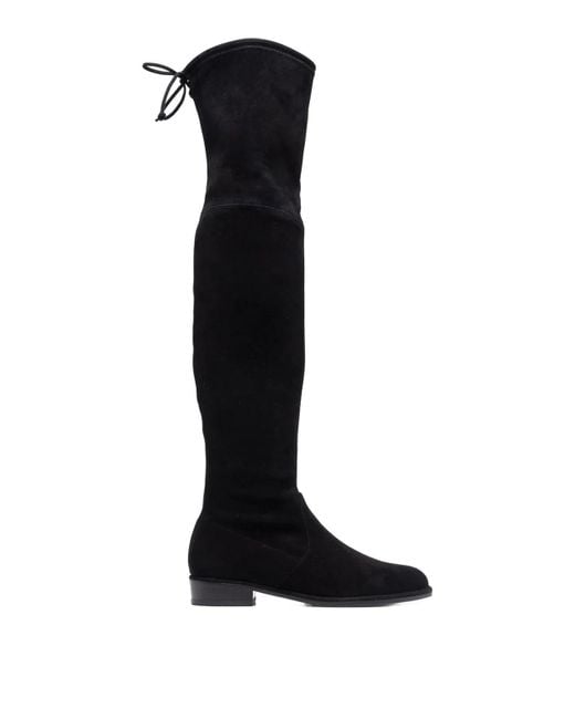 Stuart Weitzman Black Thigh High Boots With Laces