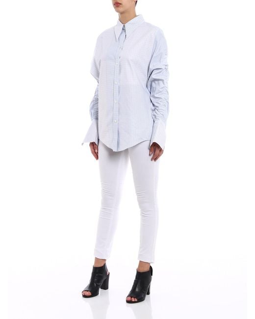 Stella McCartney Blue Thandie Ovesized Cotton Shirt