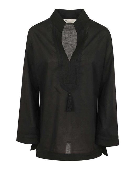 Tory Burch Black Cotton Tory Tunic