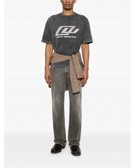 Off-White c/o Virgil Abloh Gray 'Owr Skate' Short Sleeve T-Shirt for men