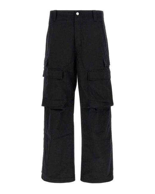 Purple Brand Black Woven Cargo Pants for men