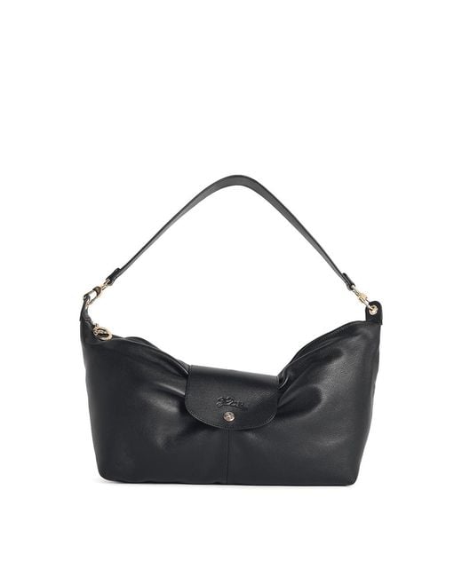 Longchamp Black Le Pliage Xtra Bow Leather Shoulder Bag