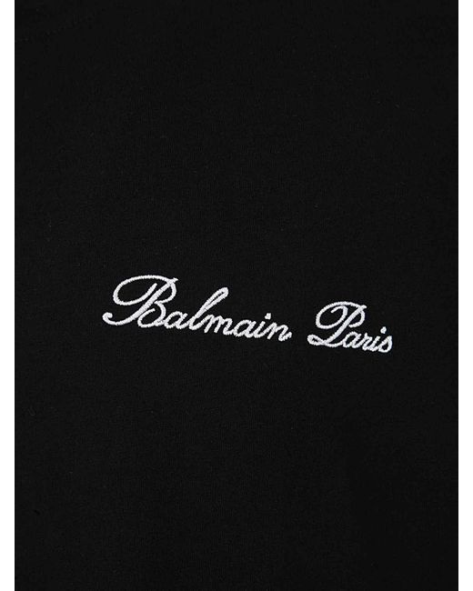 Balmain Black Signature Embroidery T-Shirt Bulky Fit for men