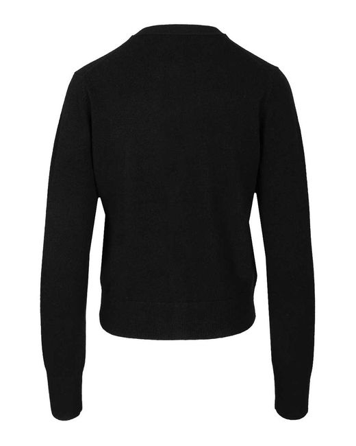 Acne Black Crew Neck Wool Cardigan