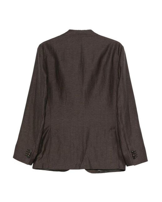 Corneliani Brown Single-Breasted Wool-Linen Blend Jacket for men