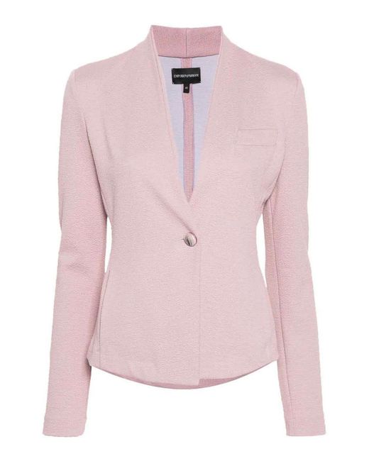 Emporio Armani Pink Single-breasted Blazer Jacket
