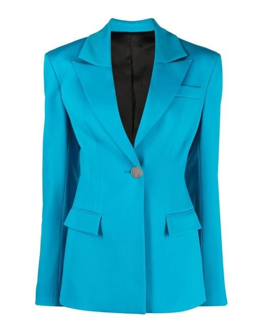 The Attico Blue Single Breasted Blazer