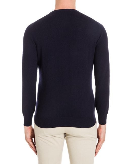 Brunello Cucinelli Blue Cashmere Silk Lightweight Sweater for men