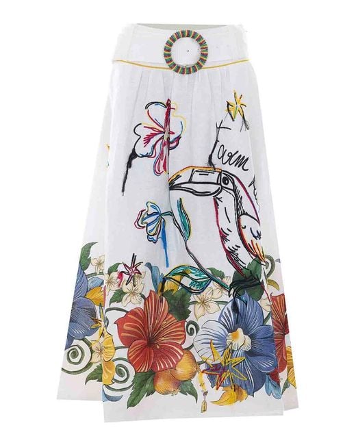 Farm Rio White Pinko Trop Off- Skirt