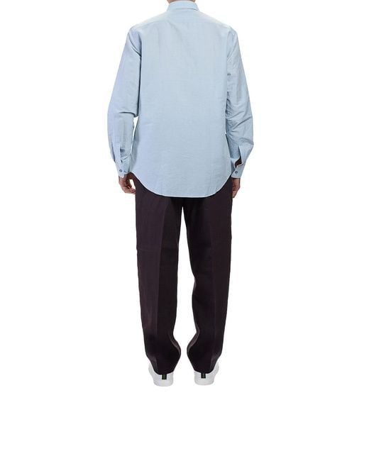 Paul Smith Blue Swallow Embroidery Shirt for men
