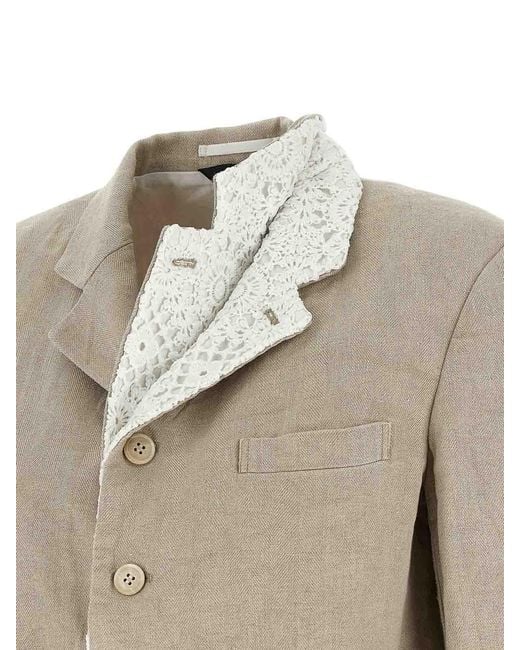 Comme des Garçons Natural Double Layer Lapel Blazer