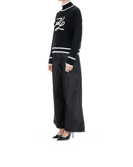 Karl Lagerfeld Black Soutache Autograph Knit
