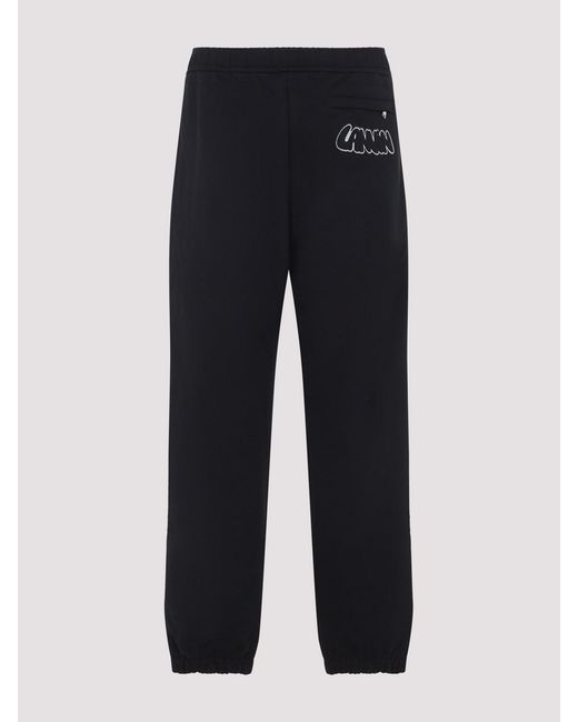 Lanvin Blue Embroidered Logo Pants for men