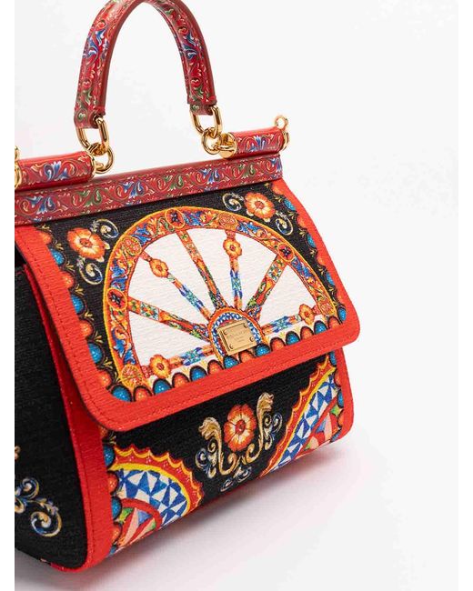 Dolce & Gabbana Red Small 'Sicily' Handbag