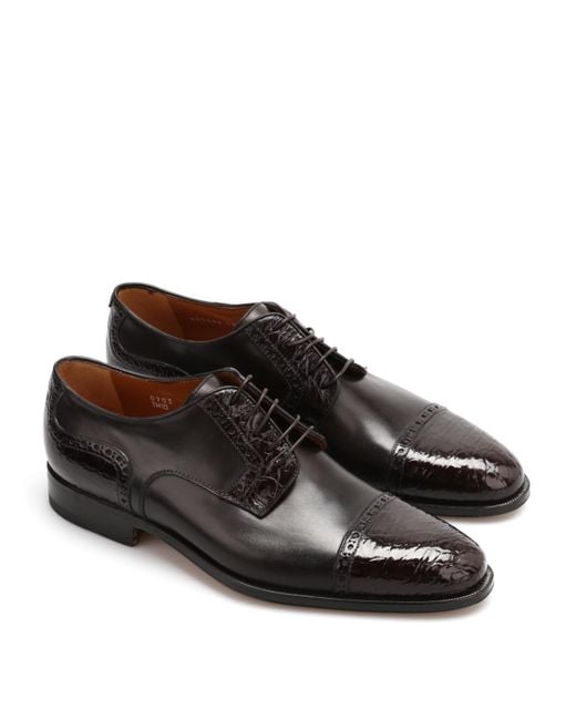 Corneliani Brown Leather Derby Shoes for men