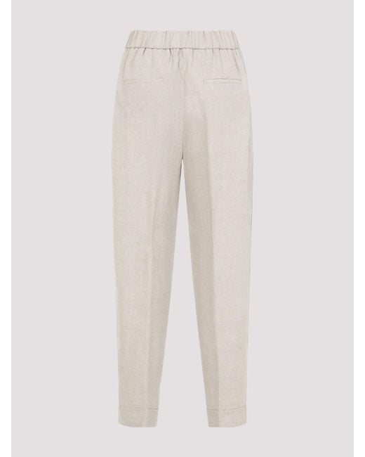 Peserico White Elasticated Trousers
