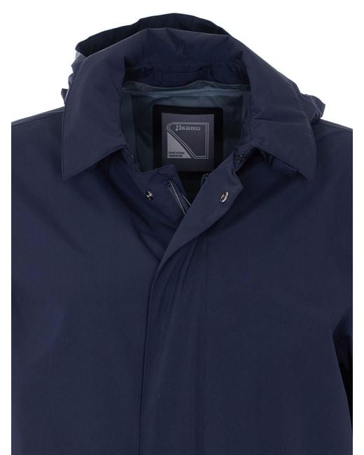 Herno Blue Raincoat for men