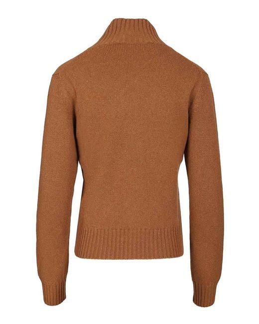 AMI Brown Ami Turtleneck Sweater