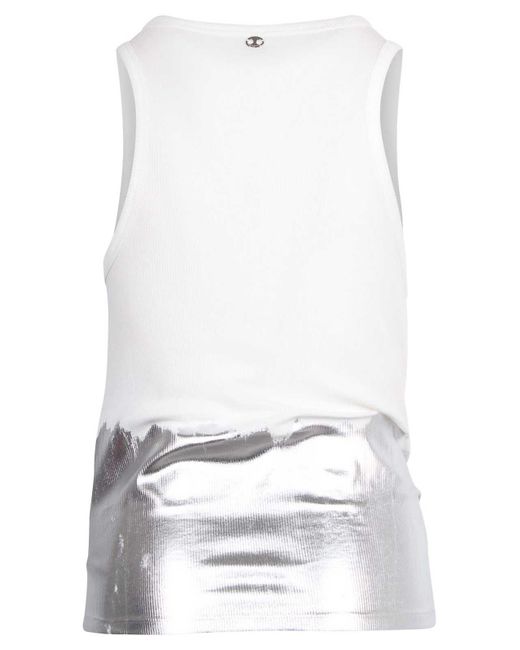 Rabanne White Coast Tank Top With Piercing Application