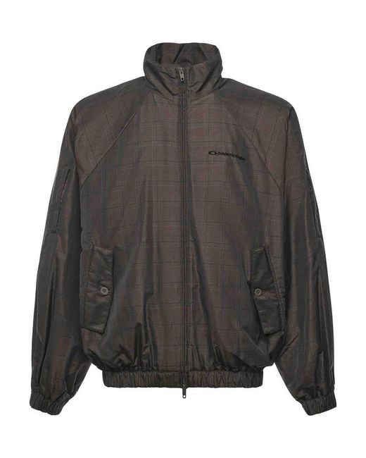 Balenciaga Gray Nylon Jacket With Madras Print for men