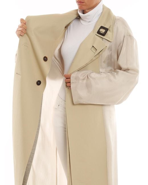 Maison Margiela Natural Cupro Cotton Gabardine Trench Coat