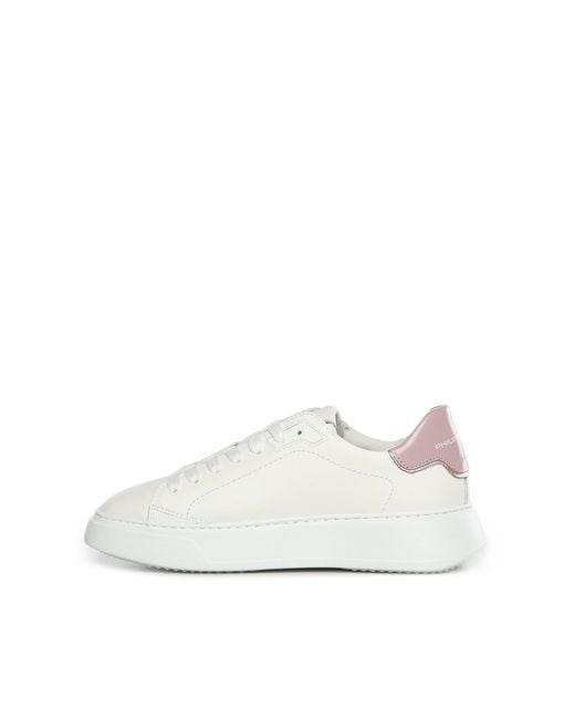 Philippe Model White Temple Leather Sneaker