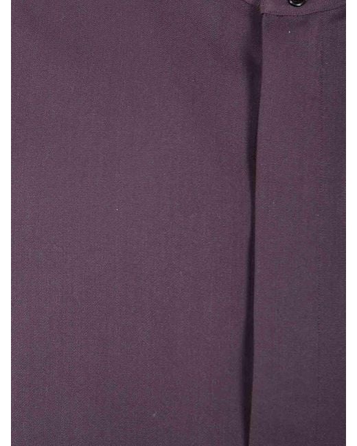 Studio Nicholson Purple Karst Grandad Collar Shirt for men