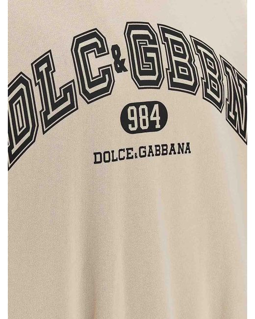 Dolce & Gabbana Natural Logo Print Hoodie for men