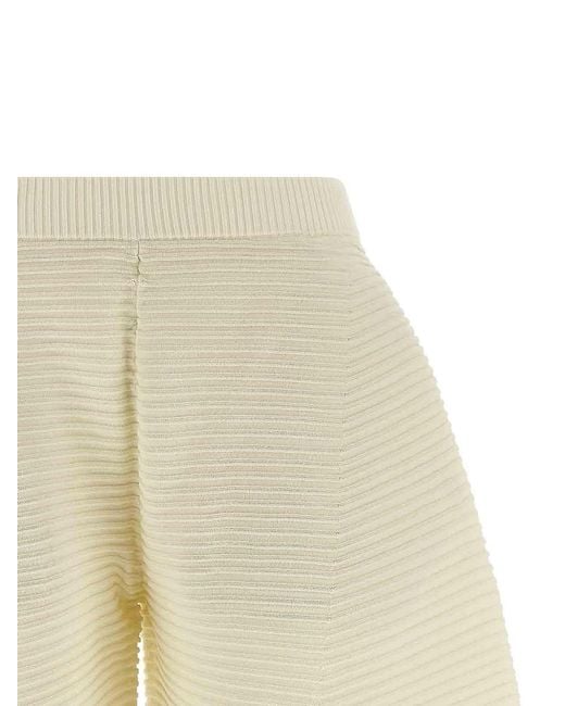 Issey Miyake Natural Corrugated Knit Pants