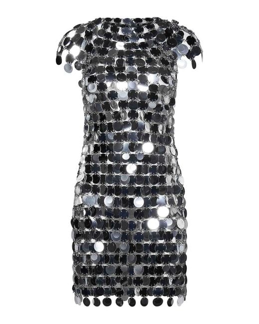 Rabanne Black Mirror-Effect Mini Dress