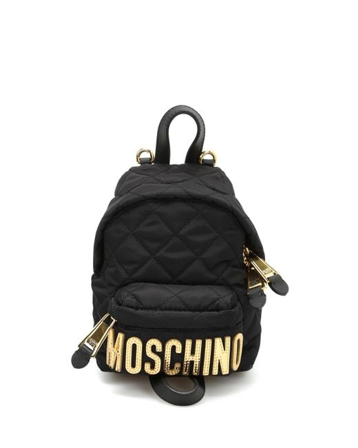 Moschino Black Logo Lettering Small Backpack