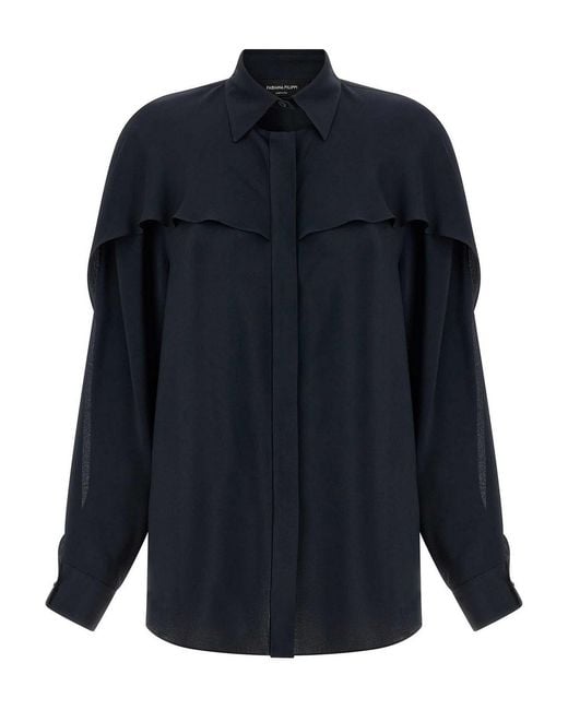 Fabiana Filippi Blue Collar Detail Shirt