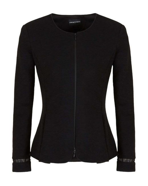 Emporio Armani Black Zipped Short Jacket