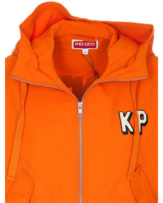 KENZO Orange Zipped Hoodie