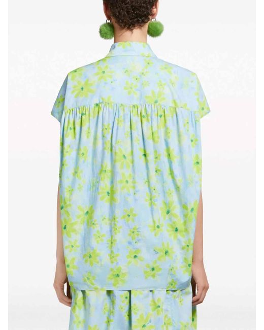 Marni Green Flowered Shirt