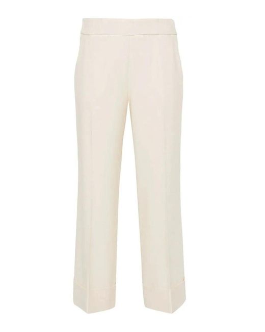 Peserico White Side Zip Cropped Pants