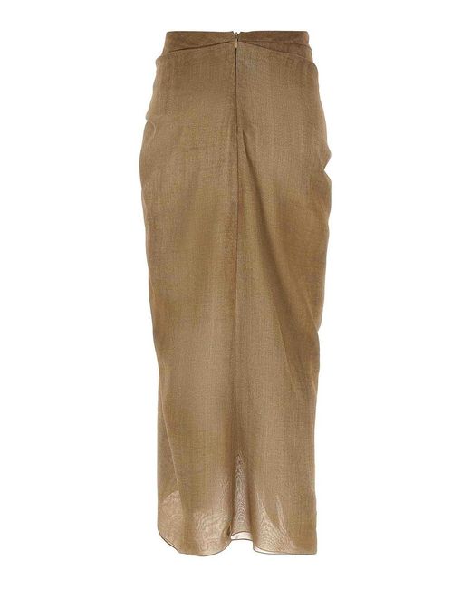 Ermanno Scervino Natural Marocain Skirt