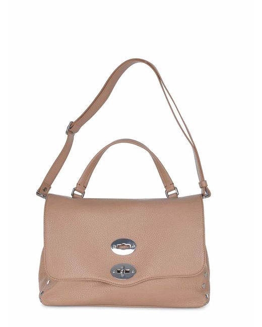 Zanellato Natural Handbag Made Of Hammered Leather