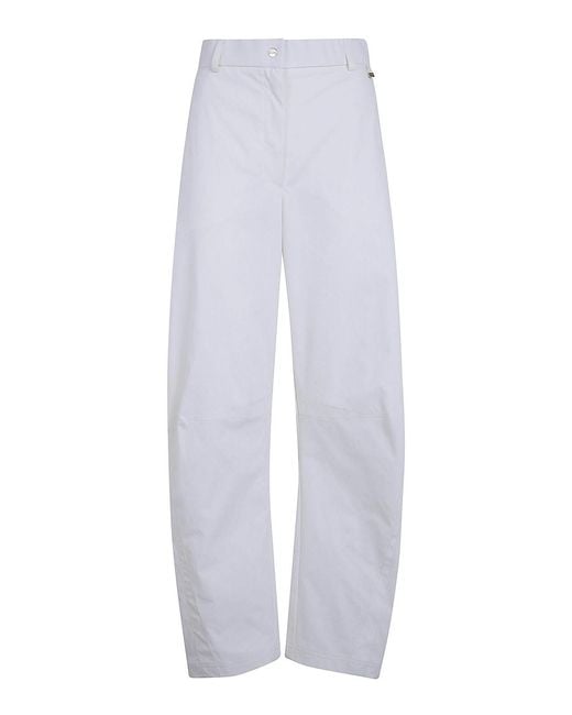 Herno White Wide Leg Trousers