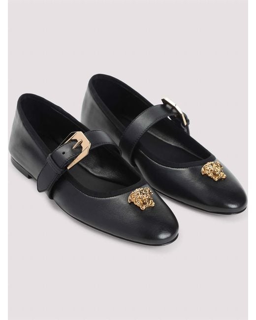 Versace Black Ballerinas