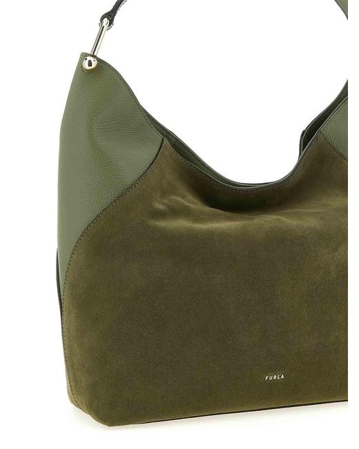 Furla Green Lara Large Shoulder Bag