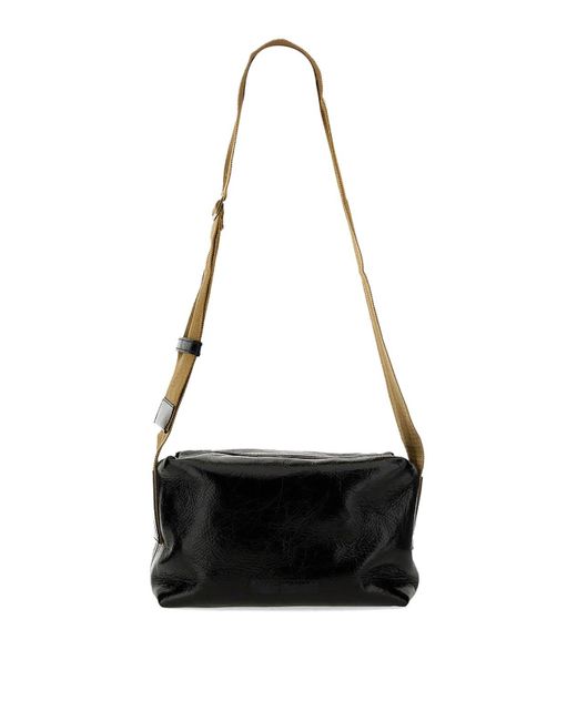 Uma Wang Black Leather Shoulder Bag