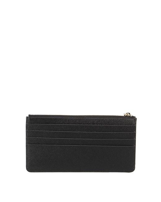 Dolce & Gabbana Black Dauphine Leather Card Case