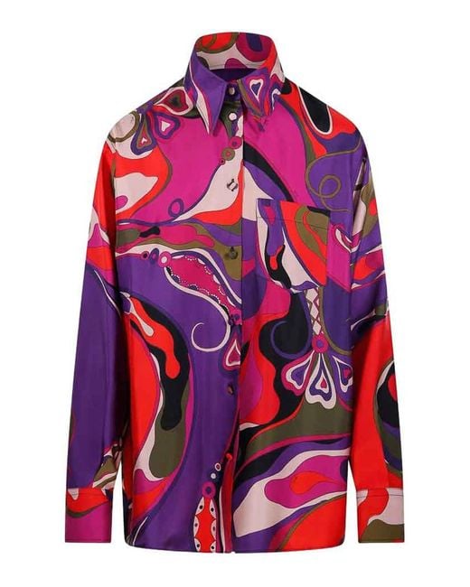 Emilio Pucci Red Graphic-Pattern Shirt